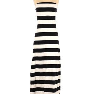 Black and White Strapless Dress